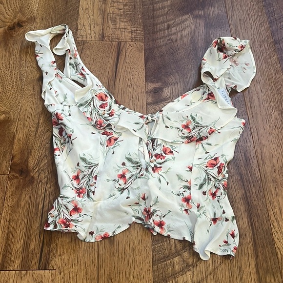 Flynn Skye Woman’s Floral Ruffle Top Size S - Picture 1 of 4